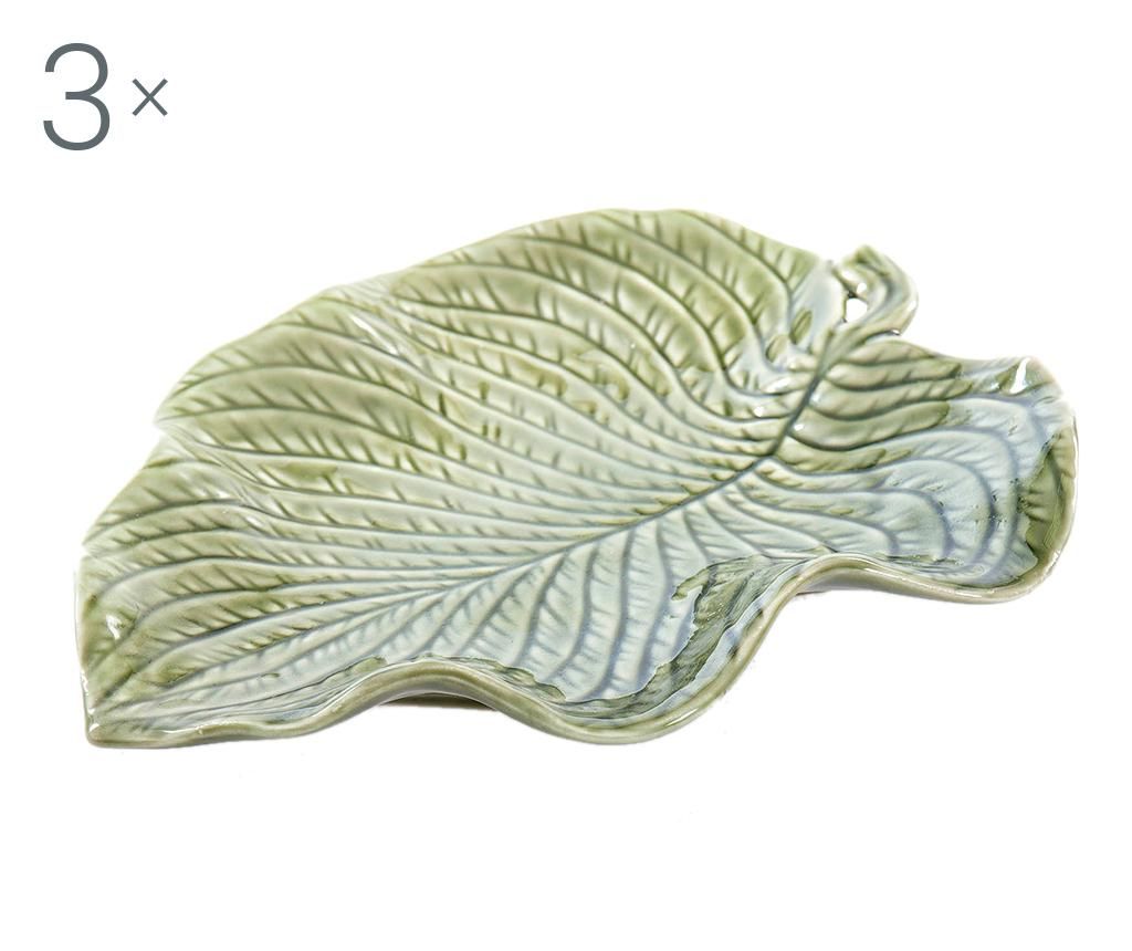 Set 3 platouri decorative Leaf Of Life – Garpe Interiores, Verde Garpe Interiores